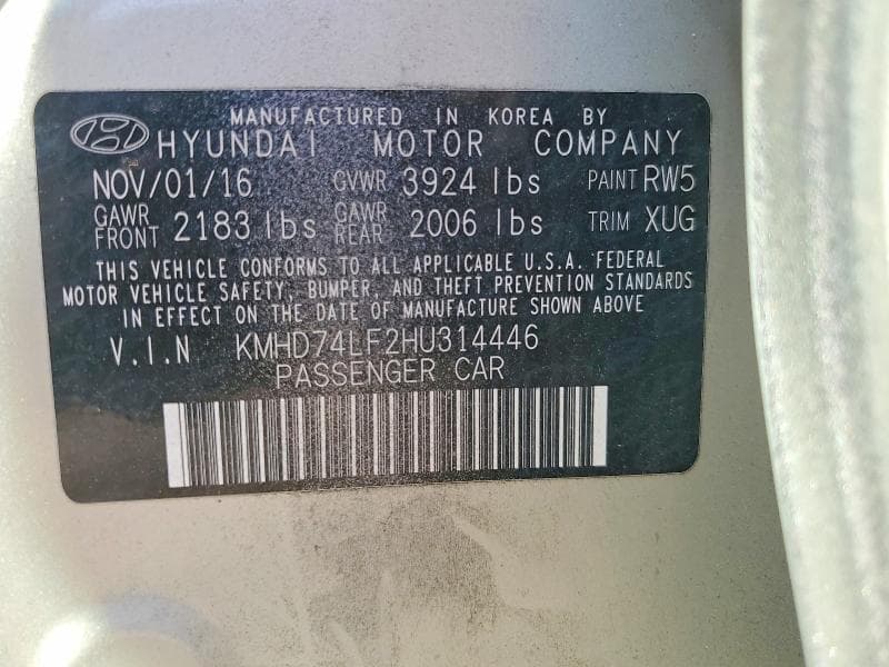 2017 HYUNDAI ELANTRA 12