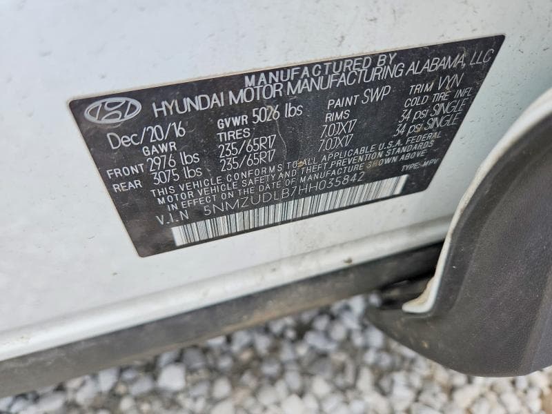 2017 HYUNDAI SANTA FE SPORT 2.4L 13