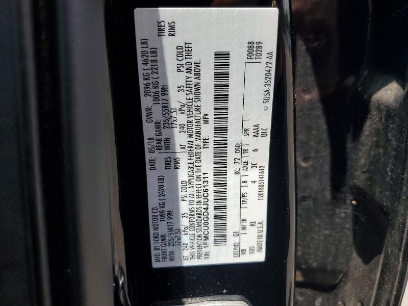 2018 FORD ESCAPE SE 12