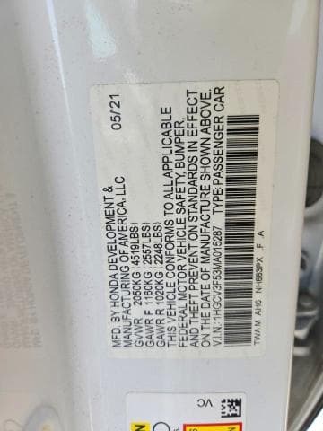 2021 HONDA ACCORD HYBRID EXL 12