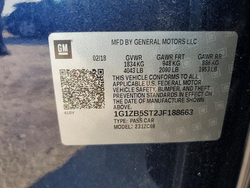2018 CHEVROLET MALIBU LS 12