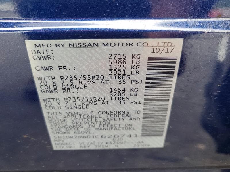 2018 NISSAN PATHFINDER PLATINUM 13