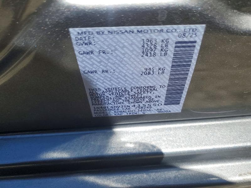 2025 NISSAN ALTIMA SV 12