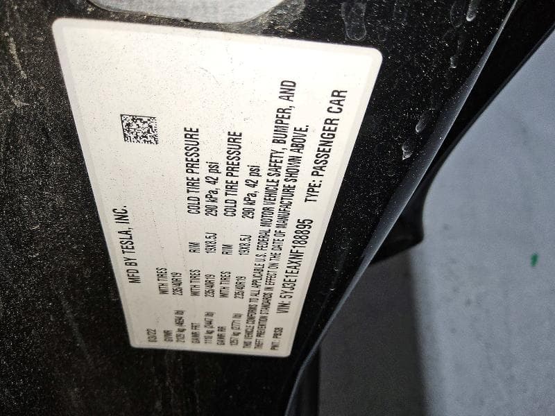 2022 TESLA MODEL 3 12