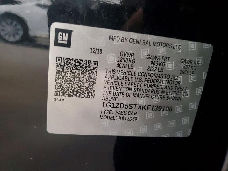2019 CHEVROLET MALIBU LT 12