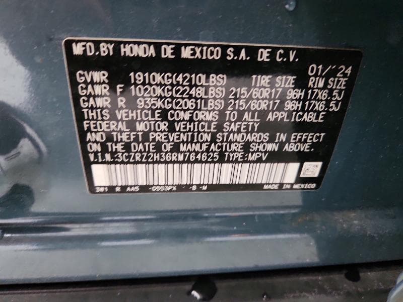 2024 HONDA HR-V LX 13