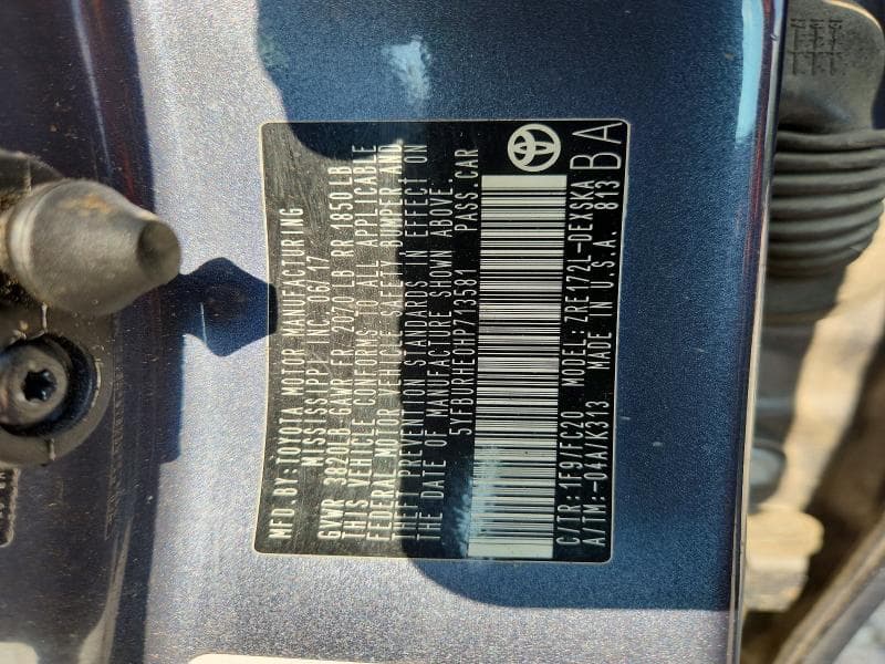 2017 TOYOTA COROLLA SE 13