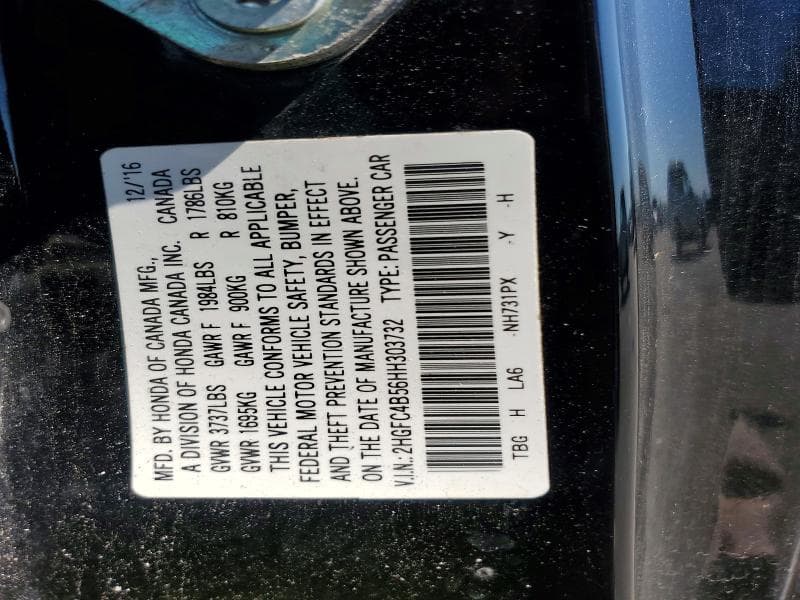 2017 HONDA CIVIC LX 12