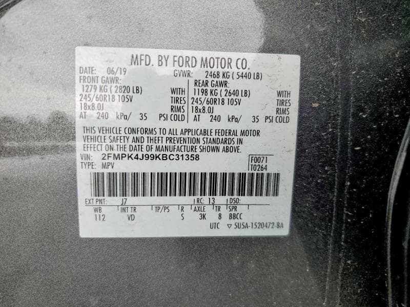 2019 FORD EDGE SEL 13