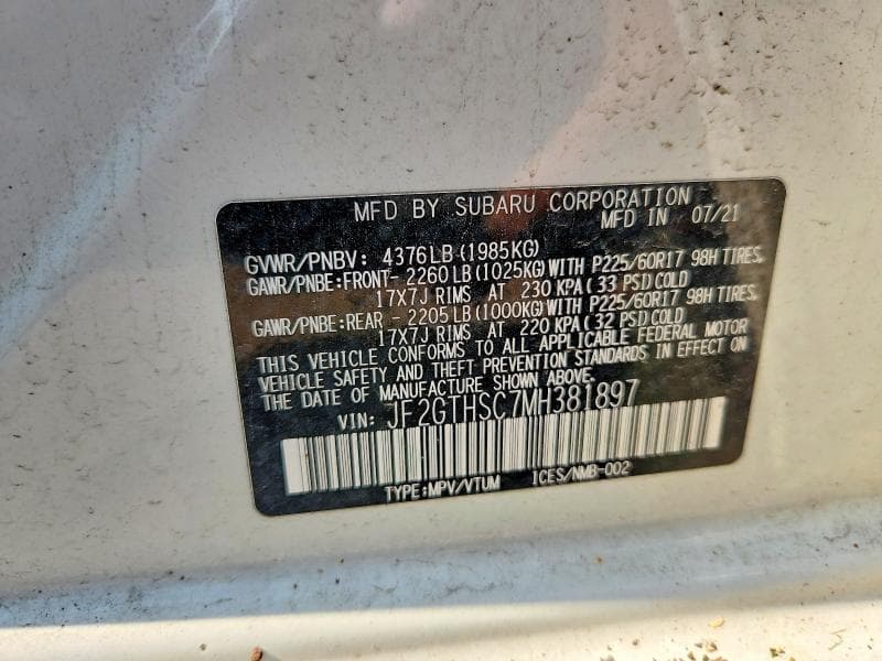 2021 SUBARU CROSSTREK SPORT 13