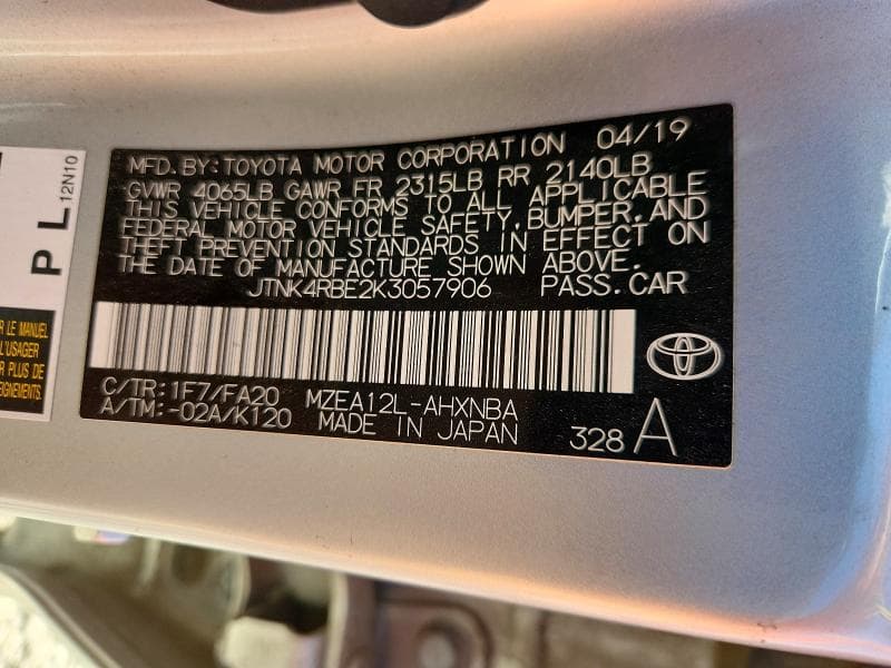 2019 TOYOTA COROLLA HATCHBACK SE 12