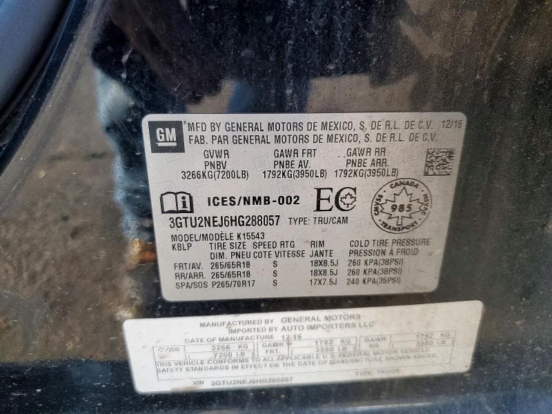 2017 GMC SIERRA K1500 SLT 12