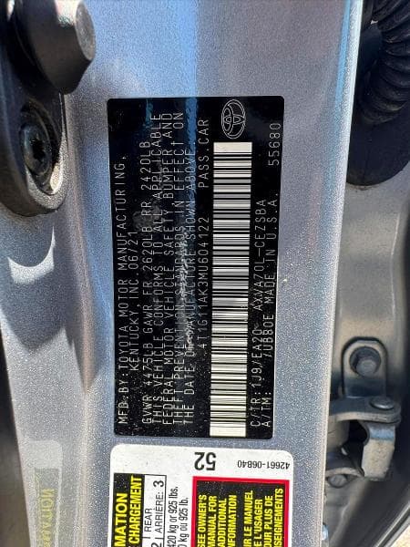 2021 TOYOTA CAMRY SE 10