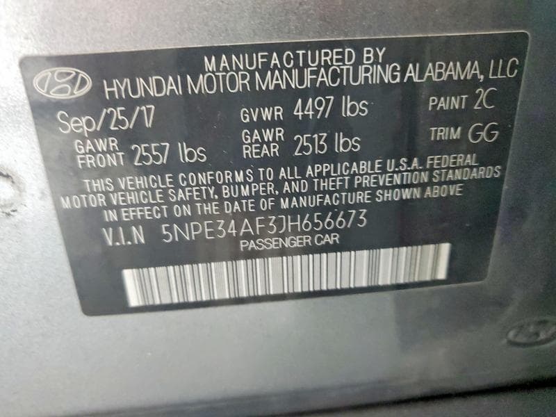 2018 HYUNDAI SONATA LIMITED 12