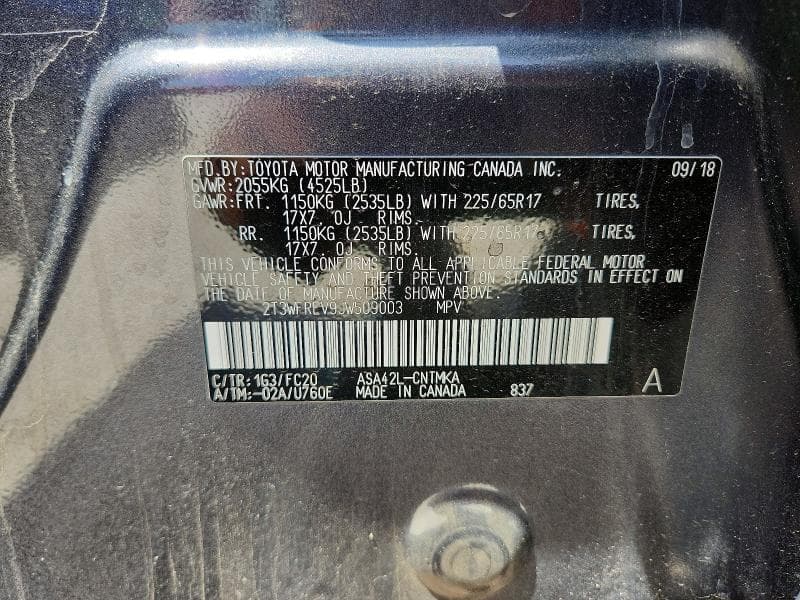 2018 TOYOTA RAV4 XLE 13