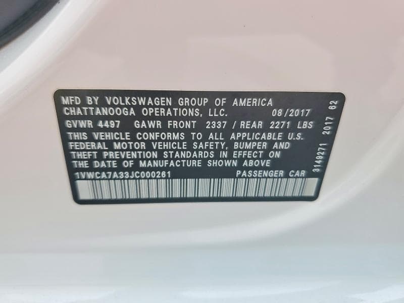 2018 VOLKSWAGEN PASSAT SEL PREMIUM 12