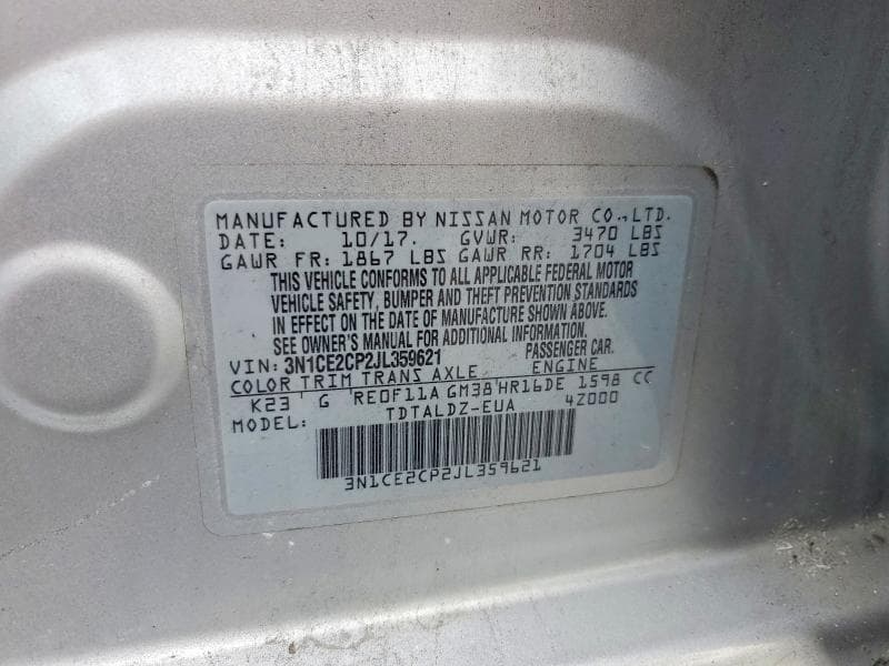 2018 NISSAN VERSA NOTE SV 12