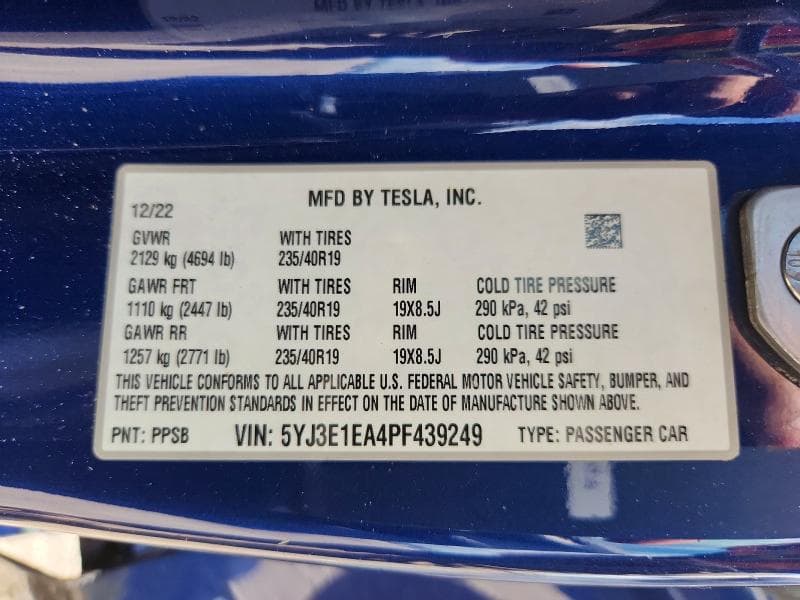 2023 TESLA MODEL 3 12