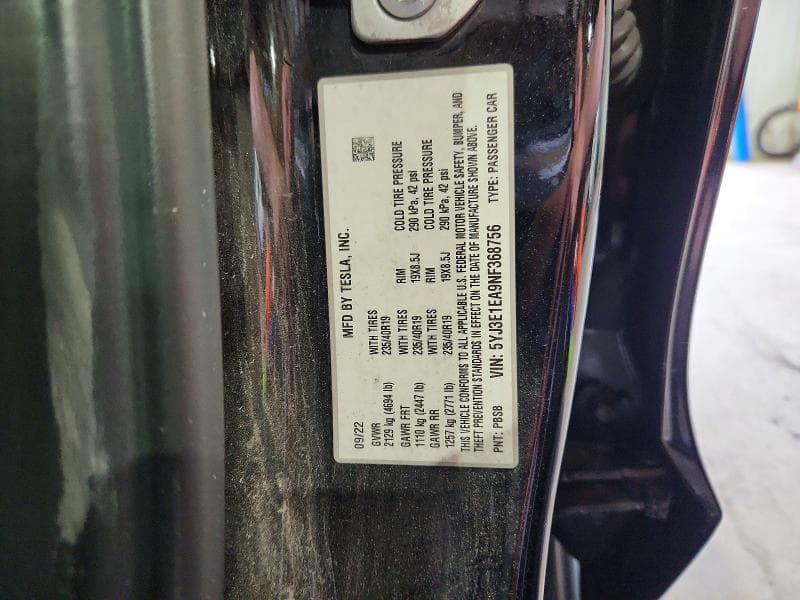 2022 TESLA MODEL 3 12