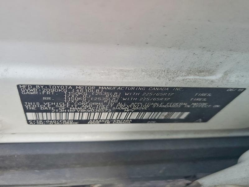 2019 TOYOTA RAV4 LE 13