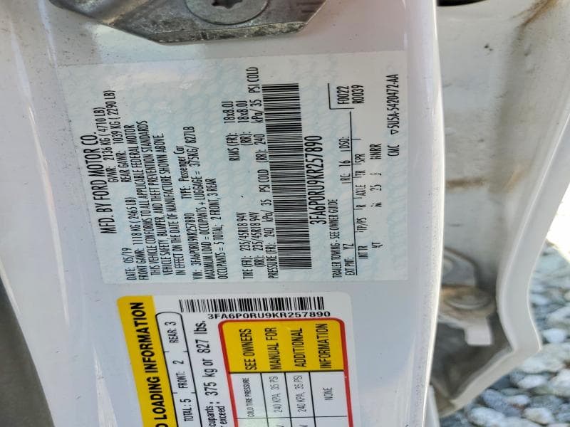 2019 FORD FUSION TITANIUM 12