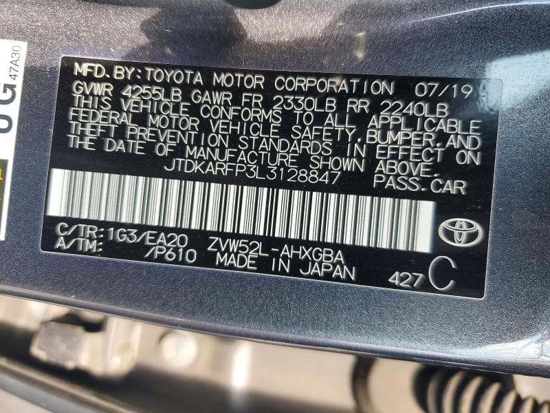 2020 TOYOTA PRIUS PRIME XLE 12