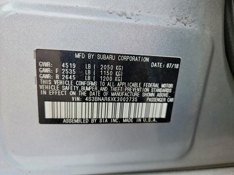 2019 SUBARU LEGACY SPORT 12