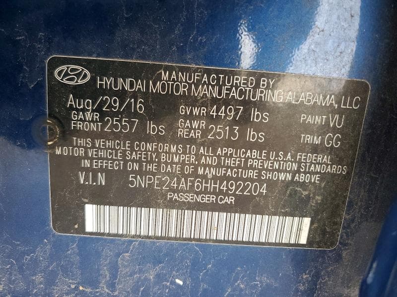 2017 HYUNDAI SONATA SE 12