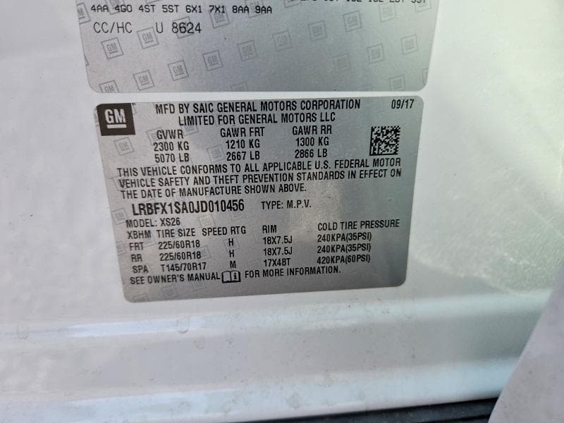 2018 BUICK ENVISION ESSENCE 14
