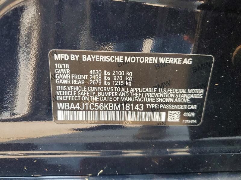 2019 BMW 430I GRAN COUPE 12