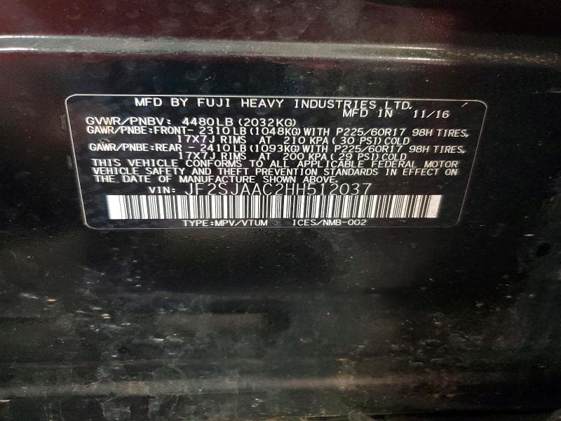 2017 SUBARU FORESTER 2.5I 13
