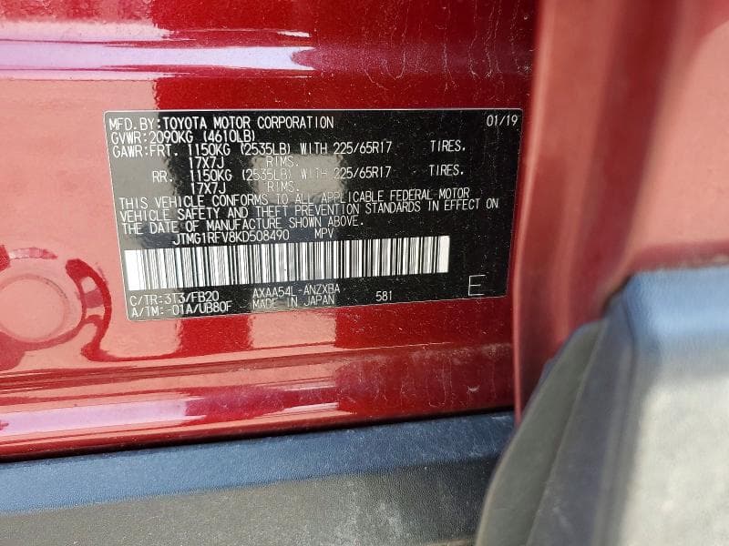 2019 TOYOTA RAV4 LE 13