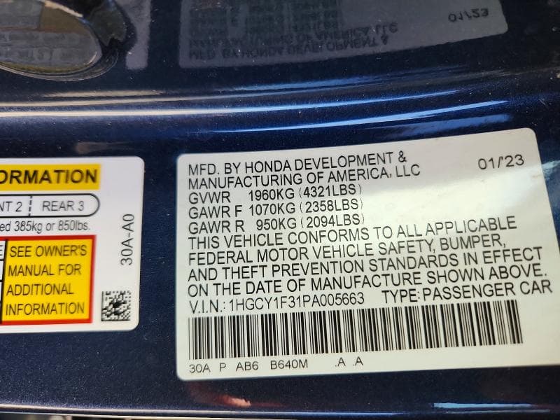 2023 HONDA ACCORD EX 13