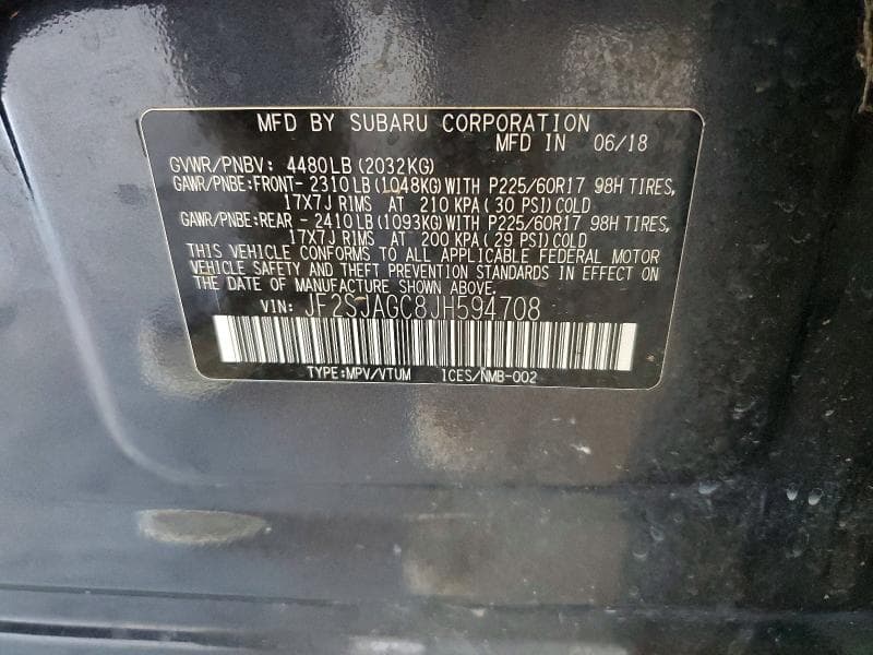 2018 SUBARU FORESTER 2.5I PREMIUM 14