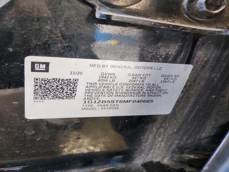 2021 CHEVROLET MALIBU LS 12