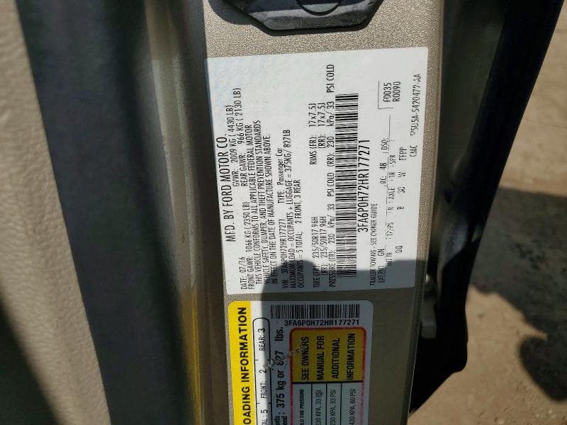 2017 FORD FUSION SE 12