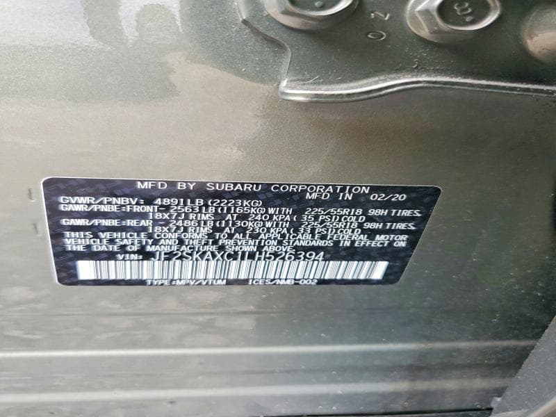 2020 SUBARU FORESTER TOURING 13