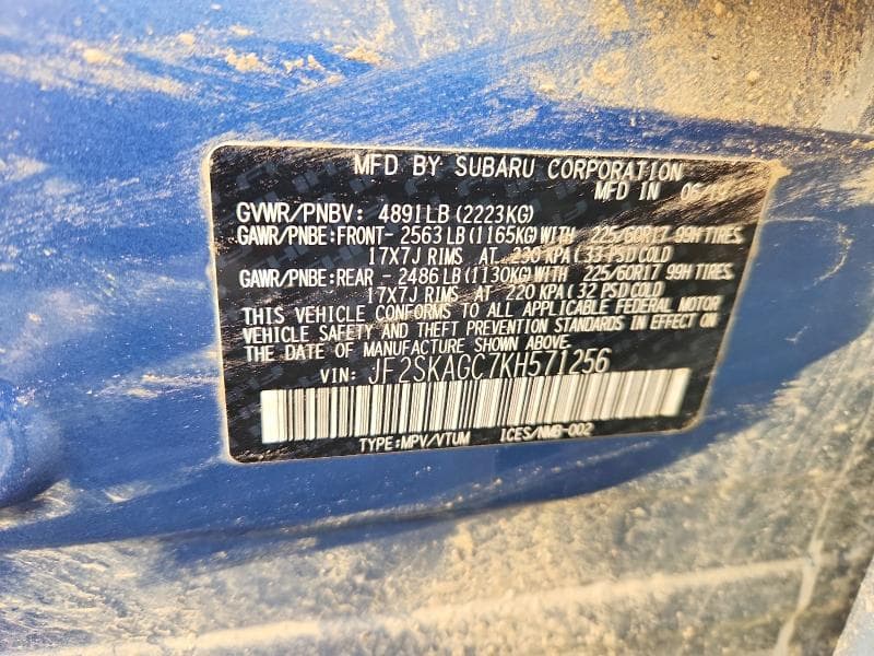 2019 SUBARU FORESTER PREMIUM 12