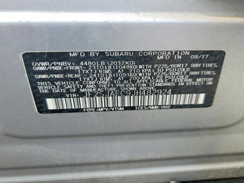 2018 SUBARU FORESTER 2.5I PREMIUM 13