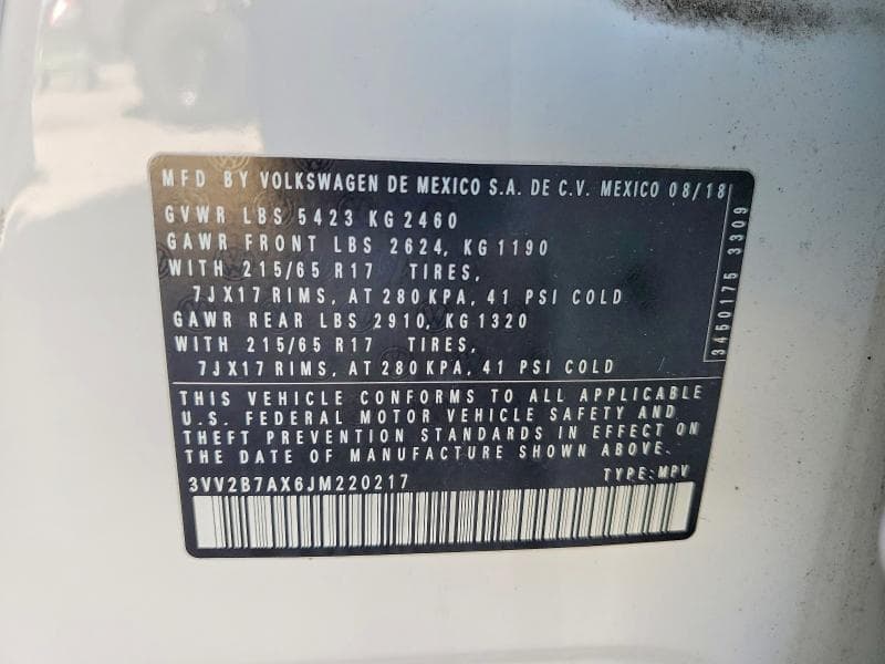 2018 VOLKSWAGEN TIGUAN SE 12