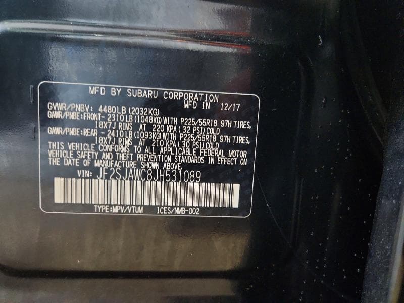 2018 SUBARU FORESTER 2.5I TOURING 13
