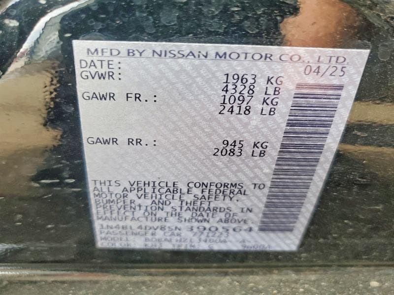 2025 NISSAN ALTIMA SV 12