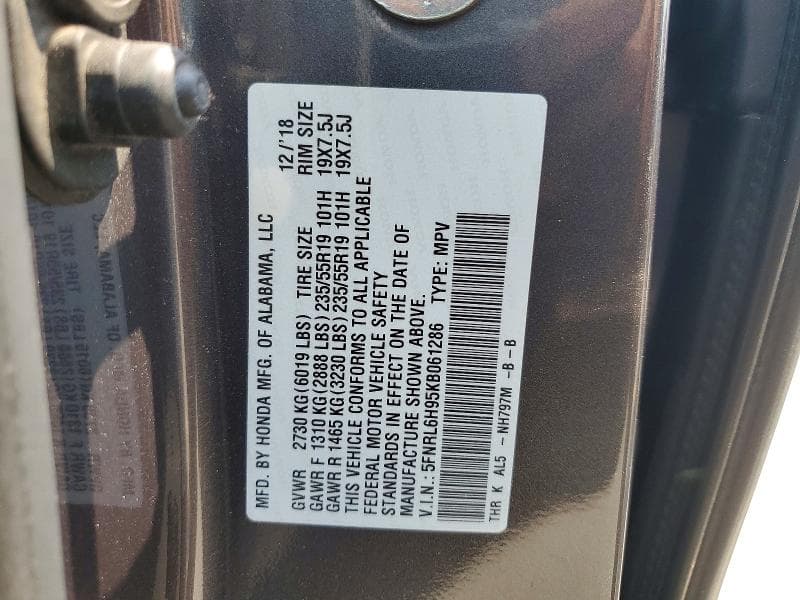 2019 HONDA ODYSSEY ELITE 14