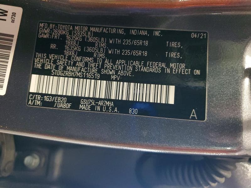 2021 TOYOTA HIGHLANDER XLE 14