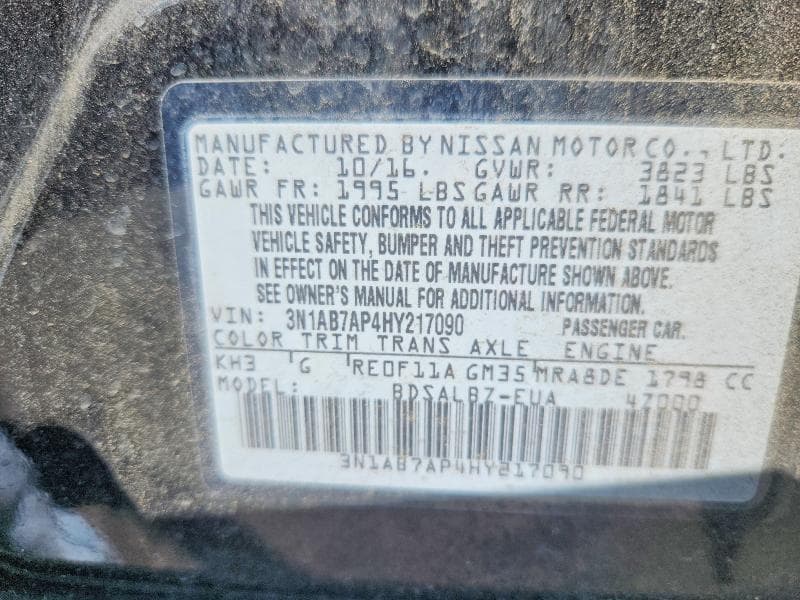 2017 NISSAN SENTRA S 12
