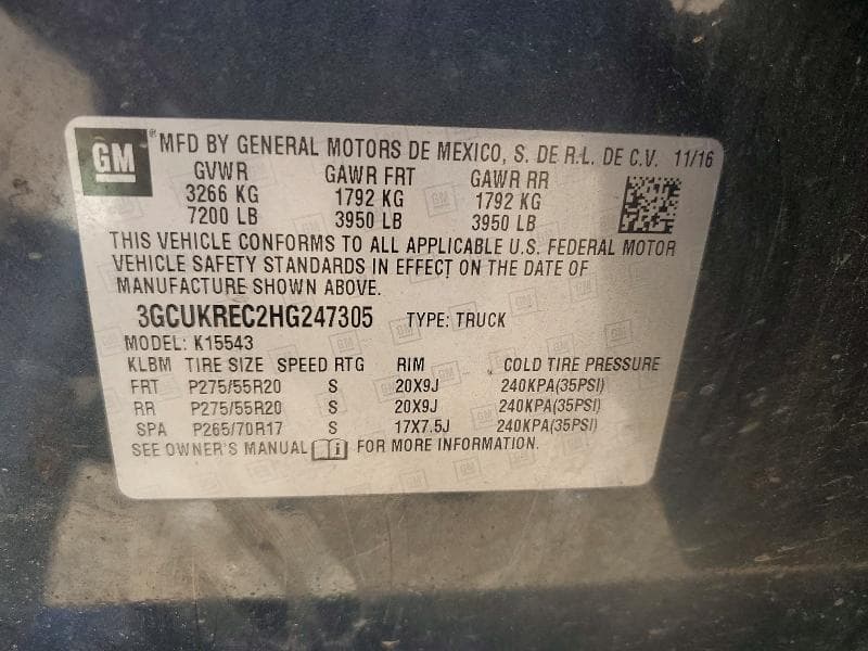 2017 CHEVROLET SILVERADO K1500 LT 12