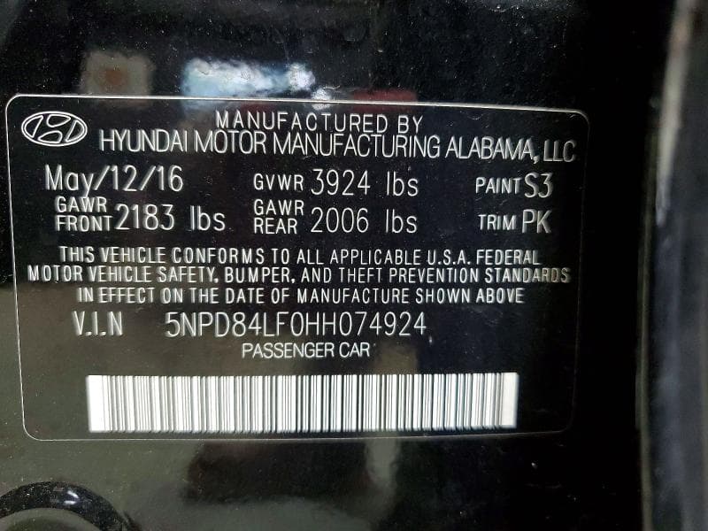 2017 HYUNDAI ELANTRA SE 12