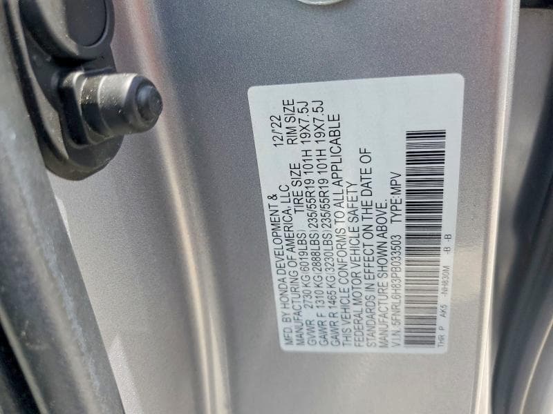 2023 HONDA ODYSSEY TOURING 13