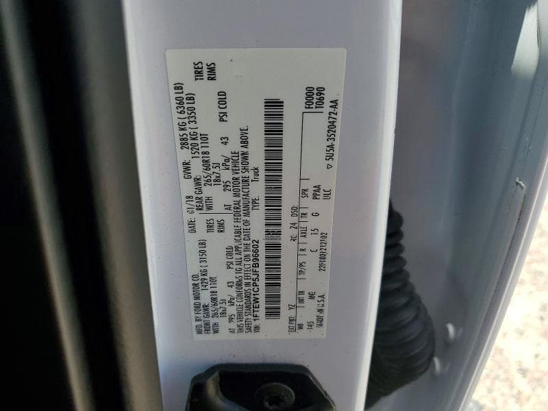 2018 FORD F150 SUPERCREW 12