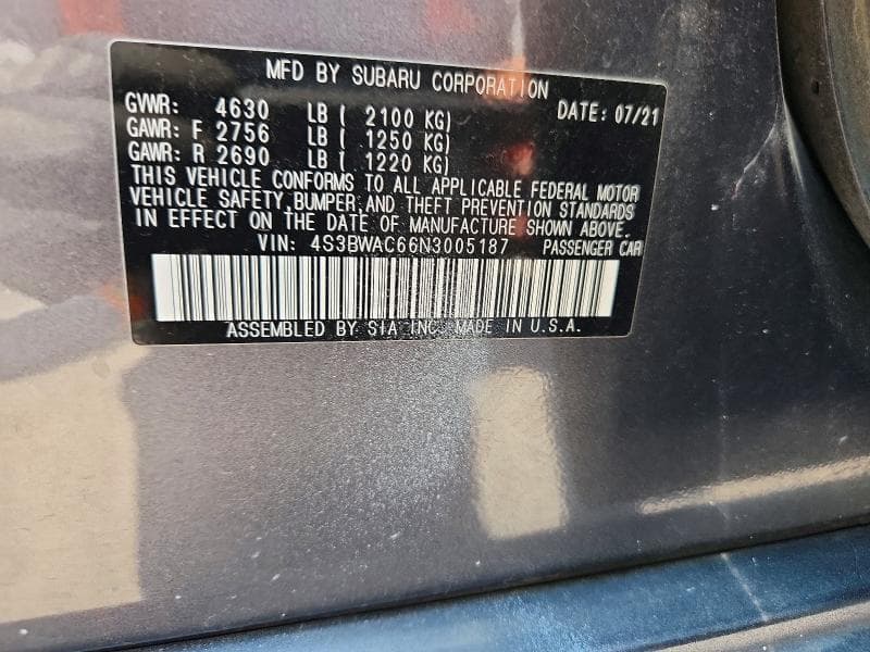 2022 SUBARU LEGACY PREMIUM 12